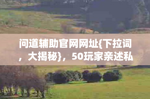 问道辅助官网网址{下拉词，大揭秘}，50玩家亲述私服疑云