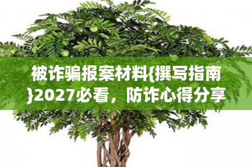 被诈骗报案材料{撰写指南}2027必看，防诈心得分享