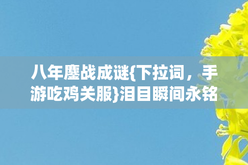 八年鏖战成谜{下拉词，手游吃鸡关服}泪目瞬间永铭记