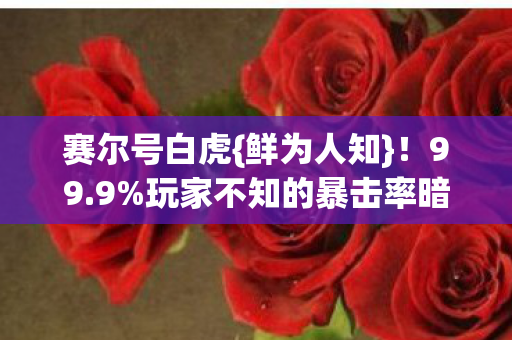 赛尔号白虎{鲜为人知}!99.9%玩家不知的暴击率暗改真相 赛尔号白虎{鲜为人知}!99.9%玩家不知的暴击率暗改真相