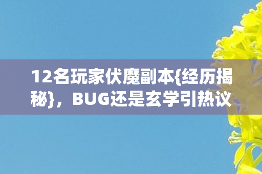 BUG还是玄学引热议图片