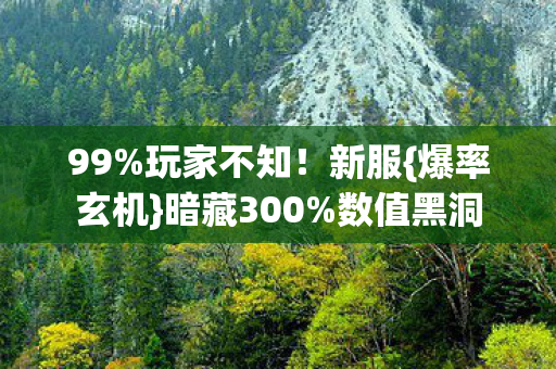 99%玩家不知！新服{爆率玄机}暗藏300%数值黑洞