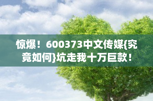 惊爆!600373中文传媒{究竟如何}坑走我十万巨款! 惊爆!600373中文传媒{究竟如何}坑走我十万巨款!