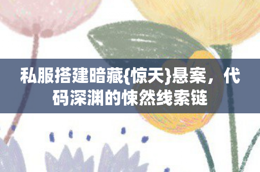 私服搭建暗藏{惊天}悬案,代码深渊的悚然线索链 私服搭建暗藏{惊天}悬案,代码深渊的悚然线索链