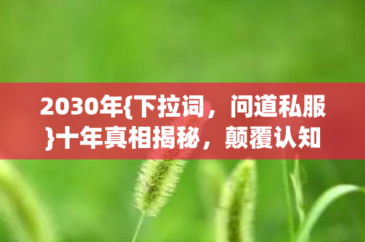 2030年{下拉词,问道私服}十年真相揭秘,颠覆认知! 2030年{下拉词,问道私服}十年真相揭秘,颠覆认知!