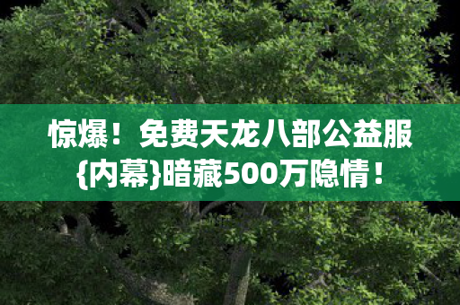 惊爆!免费天龙八部公益服{内幕}暗藏500万隐情! 惊爆!免费天龙八部公益服{内幕}暗藏500万隐情!