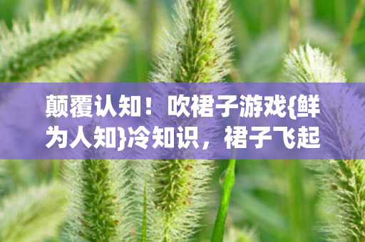 颠覆认知!吹裙子游戏{鲜为人知}冷知识,裙子飞起秘密 颠覆认知!吹裙子游戏{鲜为人知}冷知识,裙子飞起秘密