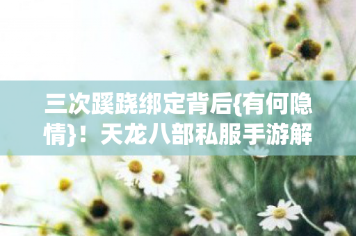 天龙八部私服手游解绑陷阱图片