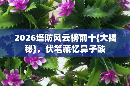 2026塔防风云榜前十{大揭秘},伏笔藏忆鼻子酸 2026塔防风云榜前十{大揭秘},伏笔藏忆鼻子酸