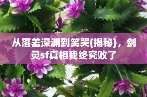 剑灵sf真相我终究败了图片