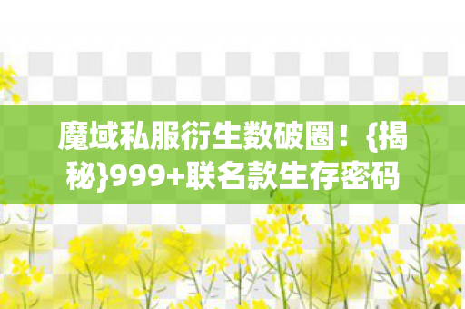 魔域私服衍生数破圈图片