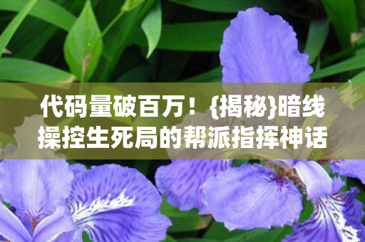 代码量破百万!{揭秘}暗线操控生死局的帮派指挥神话 代码量破百万!{揭秘}暗线操控生死局的帮派指挥神话