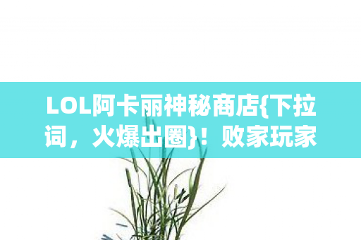 LOL阿卡丽神秘商店{下拉词,火爆出圈}!败家玩家堆周边破次元 LOL阿卡丽神秘商店{下拉词,火爆出圈}!败家玩家堆周边破次元