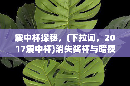 消失奖杯与暗夜密室回响图片