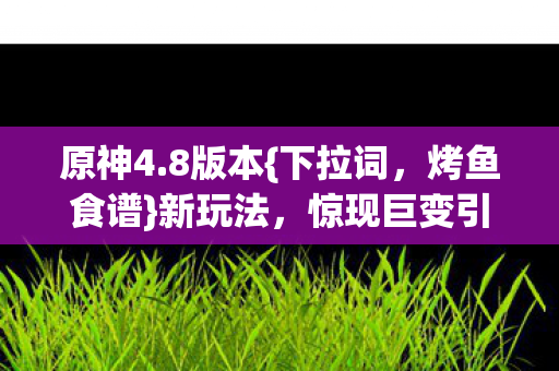原神4.8版本{下拉词，烤鱼食谱}新玩法，惊现巨变引热议！