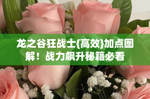 龙之谷狂战士{高效}加点图解!战力飙升秘籍必看 龙之谷狂战士{高效}加点图解!战力飙升秘籍必看