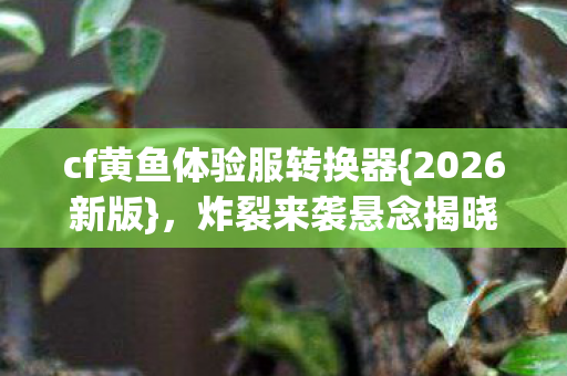 cf黄鱼体验服转换器{2026新版},炸裂来袭悬念揭晓! cf黄鱼体验服转换器{2026新版},炸裂来袭悬念揭晓!