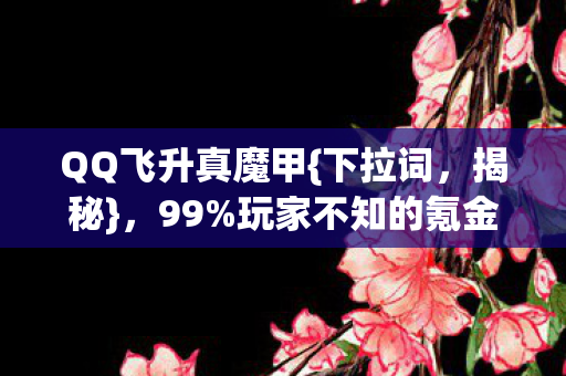 QQ飞升真魔甲{下拉词,揭秘},99%玩家不知的氪金猫腻 QQ飞升真魔甲{下拉词,揭秘},99%玩家不知的氪金猫腻