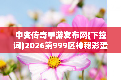 2026第999区神秘彩蛋引爆全服图片