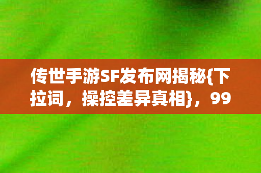 传世手游SF发布网揭秘图片