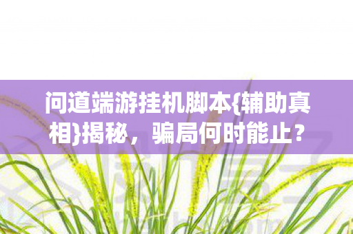 问道端游挂机脚本{辅助真相}揭秘,骗局何时能止? 问道端游挂机脚本{辅助真相}揭秘,骗局何时能止?