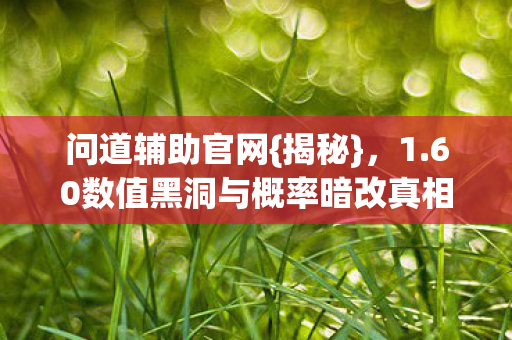 问道辅助官网{揭秘},1.60数值黑洞与概率暗改真相 问道辅助官网{揭秘},1.60数值黑洞与概率暗改真相