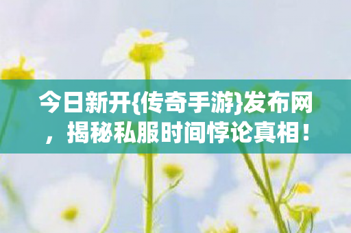 今日新开{传奇手游}发布网,揭秘私服时间悖论真相! 今日新开{传奇手游}发布网,揭秘私服时间悖论真相!