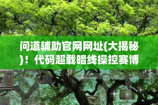 问道辅助官网网址{大揭秘}!代码超载暗线操控赛博问道 问道辅助官网网址{大揭秘}!代码超载暗线操控赛博问道