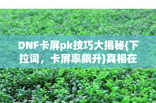DNF卡屏pk技巧大揭秘图片