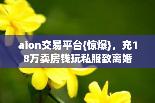 aion交易平台{惊爆},充18万卖房钱玩私服致离婚 aion交易平台{惊爆},充18万卖房钱玩私服致离婚