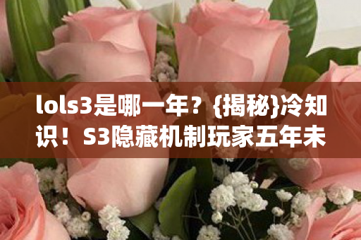 lols3是哪一年？{揭秘}冷知识！S3隐藏机制玩家五年未察觉