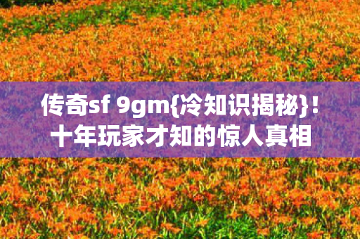 传奇sf 9gm{冷知识揭秘}!十年玩家才知的惊人真相 传奇sf 9gm{冷知识揭秘}!十年玩家才知的惊人真相