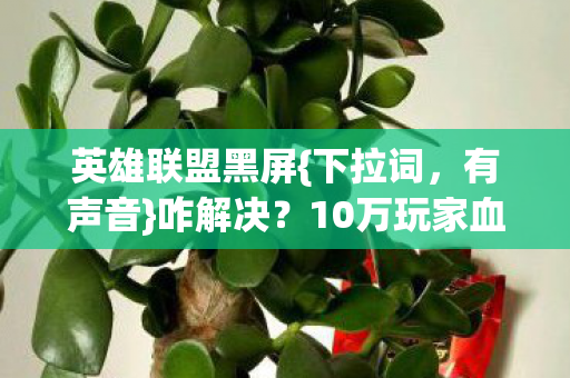 英雄联盟黑屏{下拉词，有声音}咋解决？10万玩家血泪揭秘