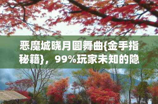 恶魔城晓月圆舞曲{金手指秘籍}，99%玩家未知的隐藏暗面
