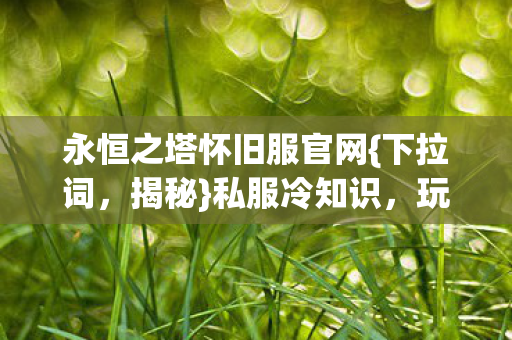 永恒之塔怀旧服官网{下拉词,揭秘}私服冷知识,玩家惊呆设计 永恒之塔怀旧服官网{下拉词,揭秘}私服冷知识,玩家惊呆设计