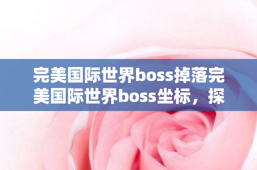 完美国际世界boss掉落完美国际世界boss坐标图片