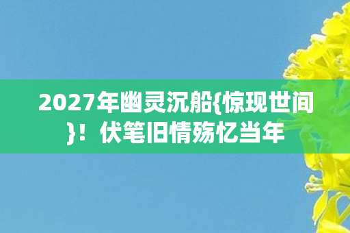 2027年幽灵沉船{惊现世间}!伏笔旧情殇忆当年 2027年幽灵沉船{惊现世间}!伏笔旧情殇忆当年