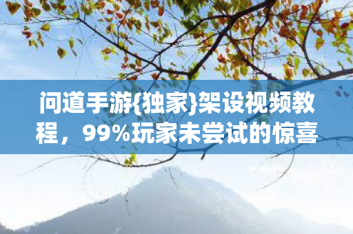 问道手游{独家}架设视频教程,99%玩家未尝试的惊喜操作 问道手游{独家}架设视频教程,99%玩家未尝试的惊喜操作