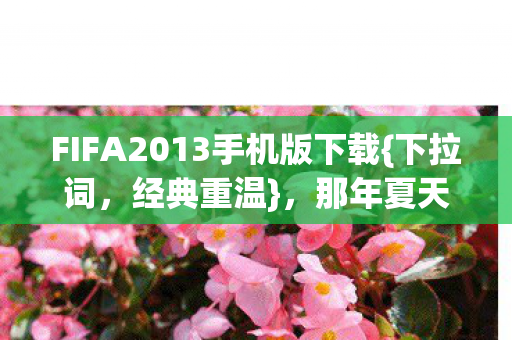 FIFA2013手机版下载{下拉词,经典重温},那年夏天谁伴身旁? FIFA2013手机版下载{下拉词,经典重温},那年夏天谁伴身旁?