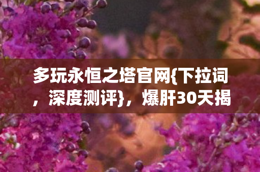 多玩永恒之塔官网{下拉词，深度测评}，爆肝30天揭秘魔幻体验！