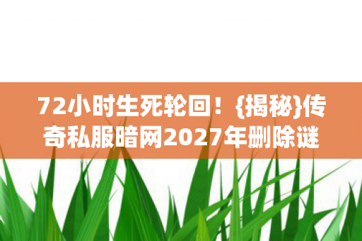 72小时生死轮回!{揭秘}传奇私服暗网2027年删除谜局 72小时生死轮回!{揭秘}传奇私服暗网2027年删除谜局