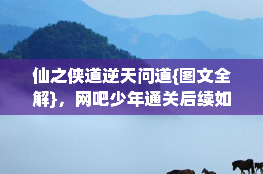 仙之侠道逆天问道{图文全解},网吧少年通关后续如何 仙之侠道逆天问道{图文全解},网吧少年通关后续如何