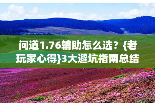 问道1.76辅助怎么选?{老玩家心得}3大避坑指南总结! 问道1.76辅助怎么选?{老玩家心得}3大避坑指南总结!