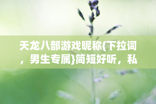 天龙八部游戏昵称图片