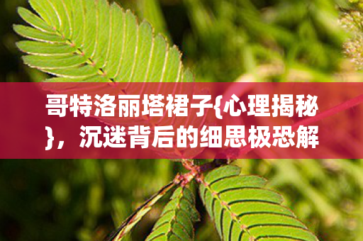 哥特洛丽塔裙子{心理揭秘},沉迷背后的细思极恐解构 哥特洛丽塔裙子{心理揭秘},沉迷背后的细思极恐解构