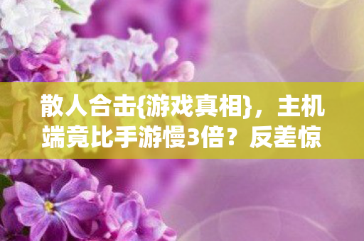 主机端竟比手游慢3倍图片