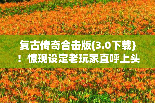 惊现设定老玩家直呼上头图片