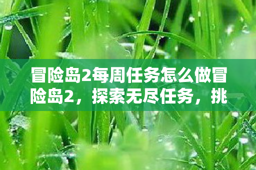 冒险岛2每周任务怎么做冒险岛2，探索无尽任务，挑战每周新篇章，冒险岛2，探索每周任务，挑战新篇章