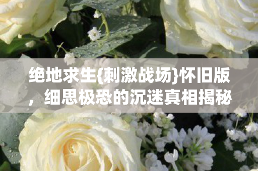 绝地求生{刺激战场}怀旧版,细思极恐的沉迷真相揭秘 绝地求生{刺激战场}怀旧版,细思极恐的沉迷真相揭秘
