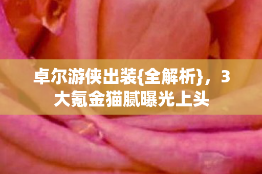 卓尔游侠出装{全解析},3大氪金猫腻曝光上头 卓尔游侠出装{全解析},3大氪金猫腻曝光上头
